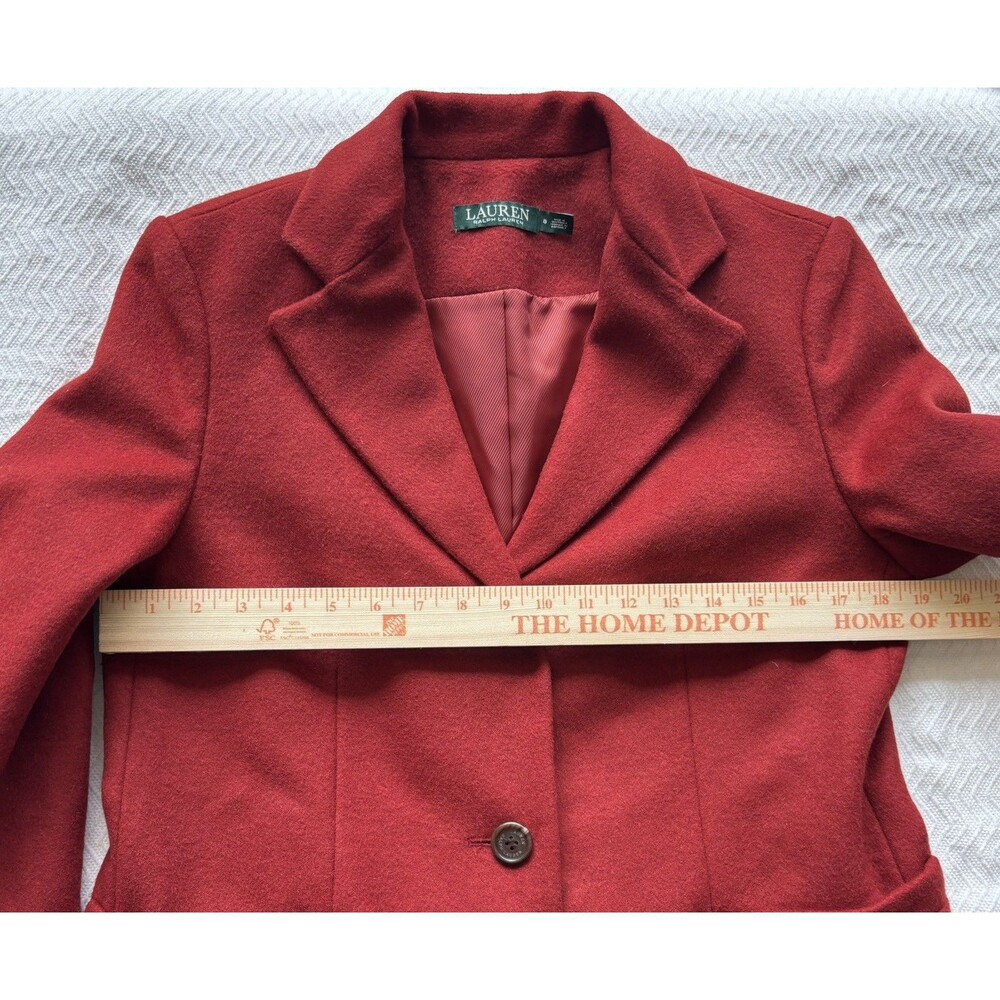 Lauren Ralph Lauren Women's Wool Blend Coat Fully Lined Sienna Red Color Size 8 - Picture 10 of 14